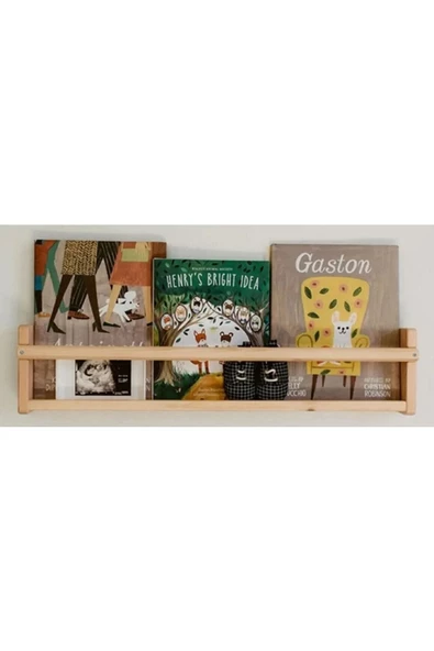 aden home senin evin senin dünyan Montessori Çocuk ve Bebek Odası Duvar Rafı, Eğitici Ahşap Kitaplık Rafı, 3'lü Set, 50cm, ACKTP09 - 2