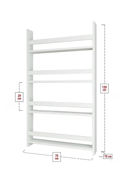 aden home senin evin senin dünyan Çocuk Odası Duvar Rafı, Çocuk Odası Eğitici Kitaplık, Beyaz Montessori Kitaplık, 120cm, MCKTP01 - 5