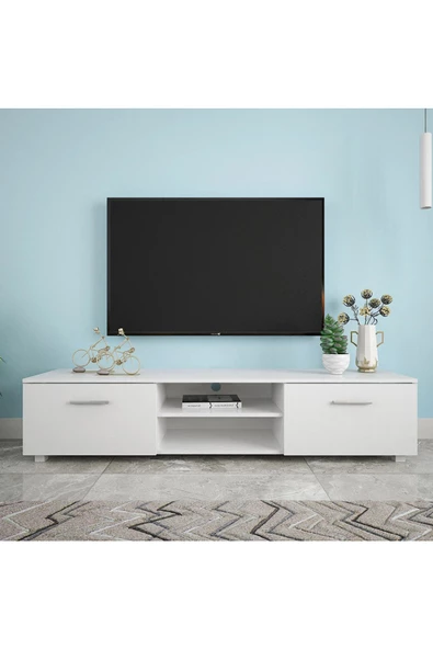 aden home senin evin senin dünyan Beyaz TV Ünitesi, MDF TV Ünitesi, Kapaklı TV Sehpa Ünitesi, Beyaz MDF TV Ünitesi Konsol, TVU94 - 2