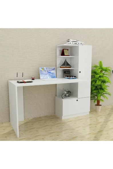 aden home senin evin senin dünyan Mira Kitaplıklı Dekoratif Çalışma Masası, Genç Odası, MDF, CM30 - 3