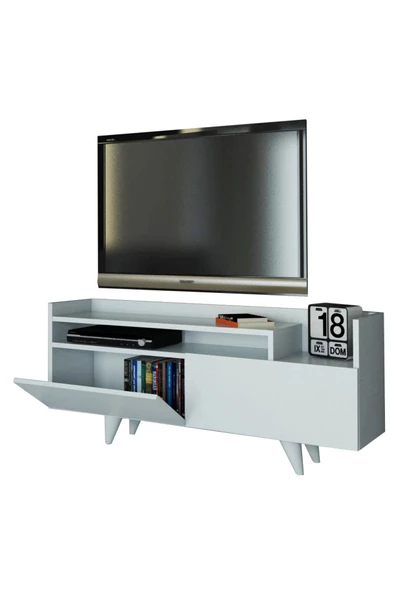 aden home senin evin senin dünyan Beyaz TV ünitesi, MDF TV ünitesi, Kitaplıklı TV Sehpa Ünitesi, Beyaz MDF TV Ünitesi Konsol TVU114 - 4
