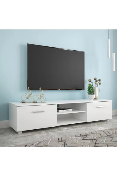 aden home senin evin senin dünyan Beyaz TV Ünitesi, MDF TV Ünitesi, Kapaklı TV Sehpa Ünitesi, Beyaz MDF TV Ünitesi Konsol, TVU94 - 4
