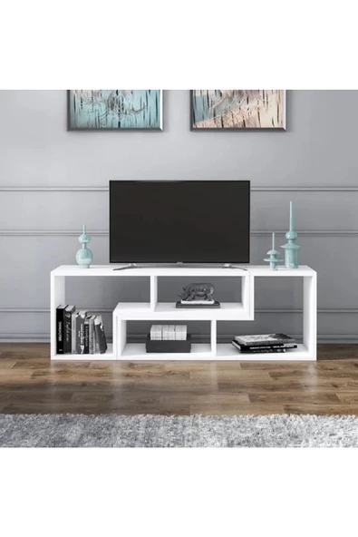 aden home senin evin senin dünyan Gordon Modern TV Ünitesi, 2 Bölmeli TV Ünitesi, 120cm-240cm , Beyaz Tasarım %100 MDF, TVU07 - 4