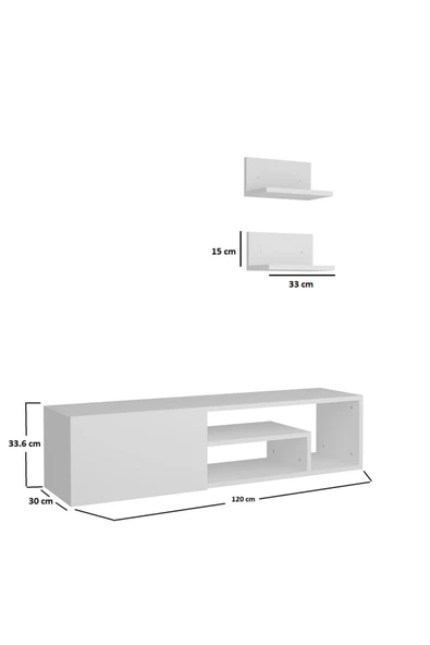 aden home senin evin senin dünyan Beyaz TV Ünitesi MDF TV Ünitesi Kapaklı TV Sehpa Ünitesi Beyaz MDF TV Ünitesi Konsol TVU64 - 5