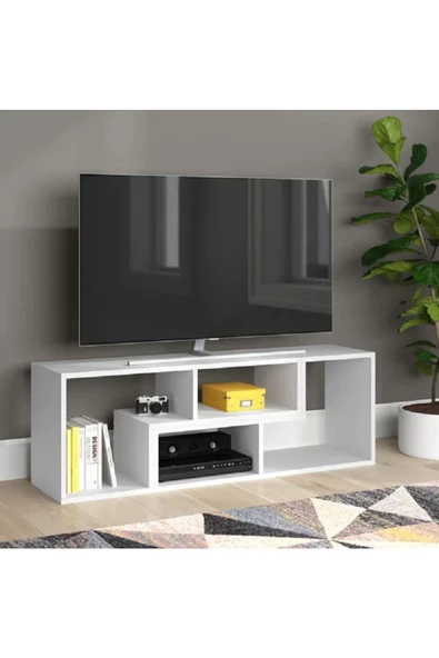 aden home senin evin senin dünyan Gordon Modern TV Ünitesi, 2 Bölmeli TV Ünitesi, 120cm-240cm , Beyaz Tasarım %100 MDF, TVU07