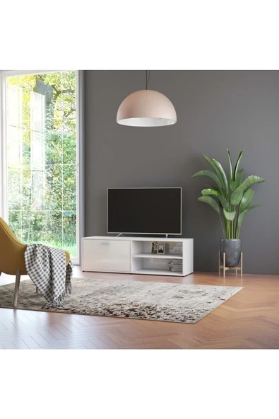 aden home senin evin senin dünyan Ciri Modern TV Ünitesi, Dolaplı TV Sehpası, Beyaz Tasarım %100 MDF, TVU16 - 4