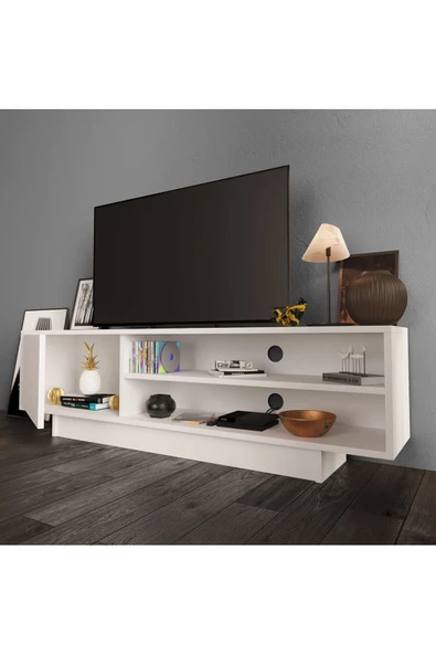 aden home senin evin senin dünyan Beyaz TV Ünitesi, MDF TV Ünitesi, Kapaklı TV Ünitesi, Beyaz MDF TV Ünitesi Konsol, TVU50 - 7