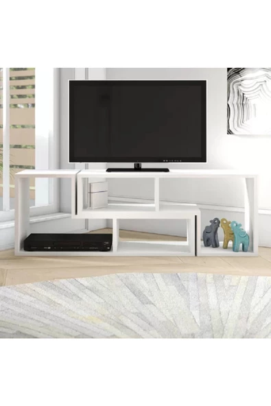 aden home senin evin senin dünyan Gordon Modern TV Ünitesi, 2 Bölmeli TV Ünitesi, 120cm-240cm , Beyaz Tasarım %100 MDF, TVU07 - 2