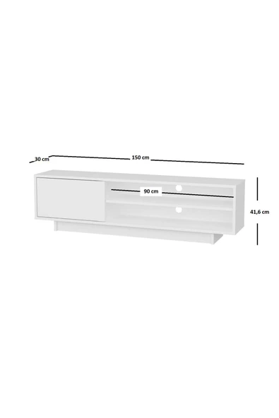 aden home senin evin senin dünyan Beyaz TV Ünitesi, MDF TV Ünitesi, Kapaklı TV Ünitesi, Beyaz MDF TV Ünitesi Konsol, TVU50 - 8