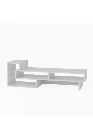 aden home senin evin senin dünyan Dekoratif Beyaz Tv Ünitesi, Kitaplıklı Tv Ünitesi, %100 Mdf Tv Ünitesi, Tvu18 - 4