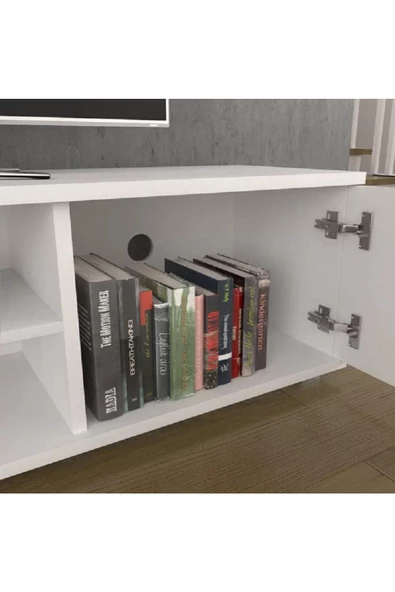 aden home senin evin senin dünyan Semyon Modern TV Ünitesi, TV Sehpası, Beyaz Tasarım %100 MDF, TVU13 - 2