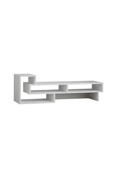 aden home senin evin senin dünyan Beyaz tv ünitesi, mdf tv ünitesi, kitaplıklı tv sehpa ünitesi, beyaz mdf tv ünitesi konsol, tvu55 - 2