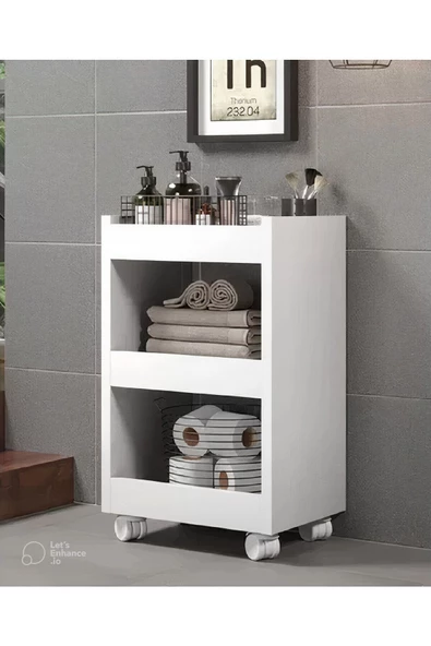 aden home senin evin senin dünyan Tekerlekli Banyo Dolabı, %100 Mdf Beyaz Banyo Dolabı, Mutfak Dolabı, Mini Dolap, Banyo Organizer