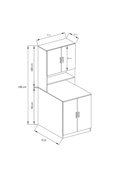 aden home senin evin senin dünyan Banyo Dolabı, Kapaklı Çamaşır Ve Kurutma Makinesi Dolabı, %100 Beyaz Mdf Banyo Dolabı Büyük Boy - 6