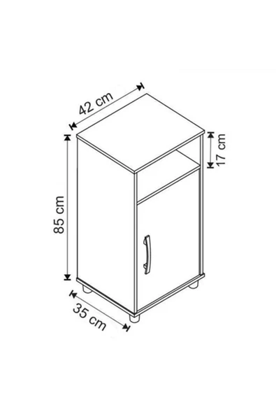 aden home senin evin senin dünyan Banyo Dolabı, Kapaklı Mini Banyo Dolabı, %100 Beyaz MDF, Mutfak Dolabı, Çok Amaçlı Mini Dolap - 4