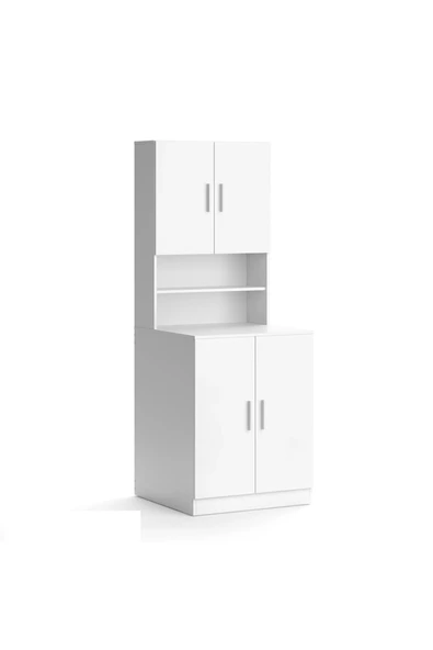 aden home senin evin senin dünyan Banyo Dolabı, Kapaklı Çamaşır Ve Kurutma Makinesi Dolabı, %100 Beyaz Mdf Banyo Dolabı Büyük Boy - 3