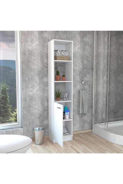 aden home senin evin senin dünyan Beyaz Banyo Dolabı, Çamaşır Makinesi Boy Dolabı, Çok Amaçlı Dolap, Banyo Organizer, Banyo Rafı