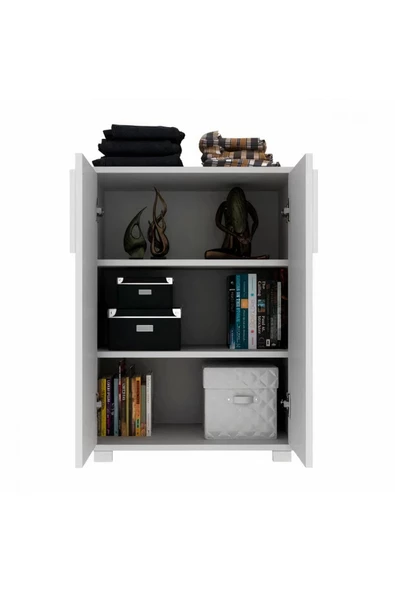 aden home senin evin senin dünyan Kapaklı Banyo Dolabı, Banyo Lavabo Dolabı, Beyaz Mini Çok Amaçlı Dolap, %100 Beyaz MDF Banyo Dolabı - 2