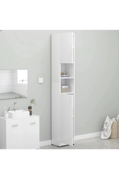 aden home senin evin senin dünyan Beyaz Banyo Dolabı, Banyo Düzenleyici, Mutfak Erzak Kiler Dolabı, Çok Amaçlı Dolap, Banyo Lavabo - 2