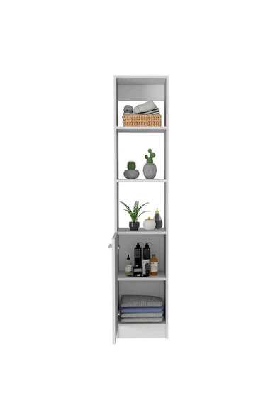 aden home senin evin senin dünyan Beyaz Banyo Dolabı, Çamaşır Makinesi Boy Dolabı, Çok Amaçlı Dolap, Banyo Organizer, Banyo Rafı - 5