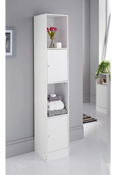 aden home senin evin senin dünyan Beyaz Banyo Dolabı, Banyo Düzenleyici, Mutfak Erzak Kiler Dolabı, Çok Amaçlı Dolap, Oyuncak Dolabı - 2