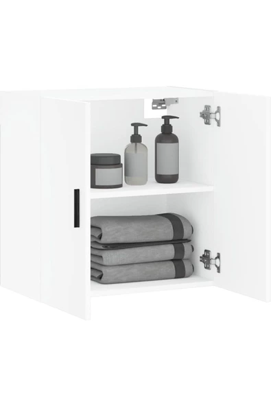 aden home senin evin senin dünyan Banyo Dolabı, Kapaklı Mini Banyo Dolabı, %100 Beyaz MDF, Mutfak Dolabı, Çok Amaçlı Mini Dolap - 3