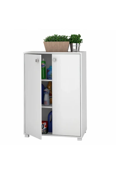 aden home senin evin senin dünyan Kapaklı Banyo Dolabı, Banyo Lavabo Dolabı, Beyaz Mini Çok Amaçlı Dolap, %100 Beyaz MDF Banyo Dolabı - 2