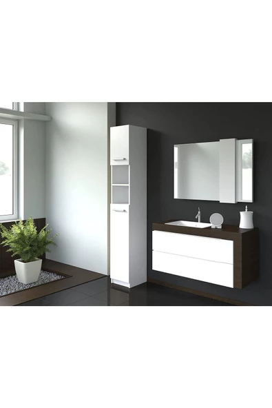aden home senin evin senin dünyan 2'li Banyo Dolabı, Kapaklı Çamaşır Ve Kurutma Makinesi Dolabı, %100 Mdf Banyo Dolabı - 5