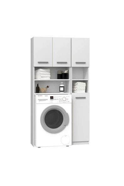 aden home senin evin senin dünyan 2'li Banyo Dolabı, Kapaklı Çamaşır Ve Kurutma Makinesi Dolabı, %100 Mdf Banyo Dolabı - 2