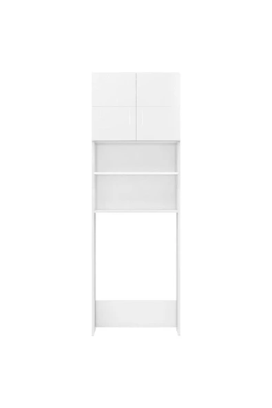 aden home senin evin senin dünyan Çamaşır Makinesi Dolabı, %100 Mdf Beyaz Banyo Dolabı, Kapaklı Çamaşır Kurutma Makinesi Banyo Dolabı - 4