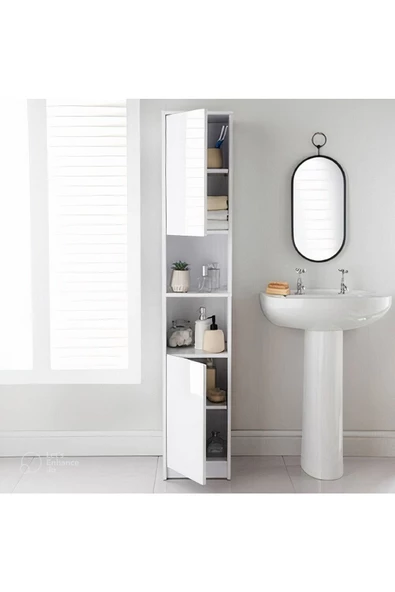 aden home senin evin senin dünyan Beyaz Çok Amaçlı Dolap, Banyo Dolabı, Banyo Düzenleyici, Mutfak Kiler Erzak Dolabı, Lavabo Dolabı - 2