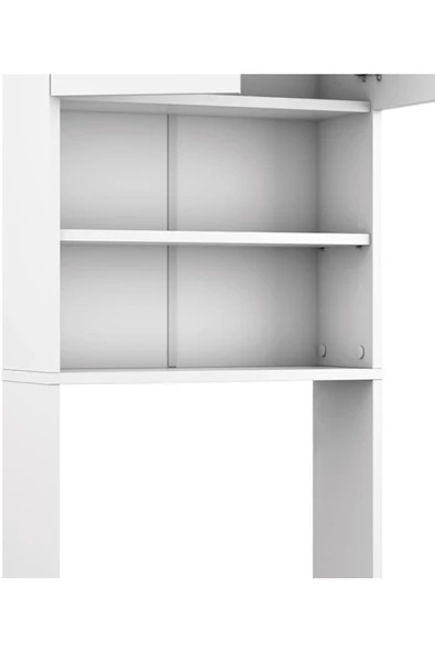 aden home senin evin senin dünyan Banyo Dolabı, Kapaklı Çamaşır ve Kurutma Makinesi Dolabı, %100 Beyaz MDF Banyo Dolabı - 4
