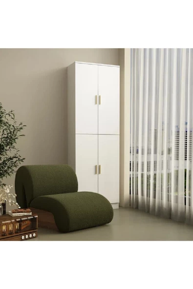 aden home senin evin senin dünyan Beyaz Çok Amaçlı Dolap, %100 Mdf Mutfak Dolabı, Banyo Dolabı, Kiler Erzak Dolabı, Mdlp18 - 4