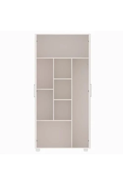 aden home senin evin senin dünyan Kapaklı Beyaz Banyo Dolabı, Çok Amaçlı Dolap, Çamaşır Makinesi Boy Dolabı, Banyo Lavabo Dolabı - 4