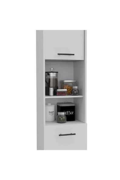 aden home senin evin senin dünyan Çok Amaçlı Dolap, Mutfak Dolabı, Kiler Erzak Dolabı, Beyaz MDF, MDLP35 - 5