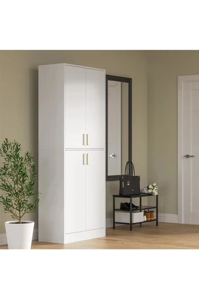 aden home senin evin senin dünyan Beyaz Kapaklı Dolap, Çok Amaçlı Dolap, Mutfak Dolabı, Banyo Dolabı, Kiler Erzak Dolabı, Kitaplık - 2