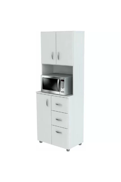 aden home senin evin senin dünyan Beyaz Mutfak Dolabı, %100 Mdf, Çekmeceli Kapaklı Çok Amaçlı Dolap, Erzak Kiler Dolabı, Mdlp10 - 6