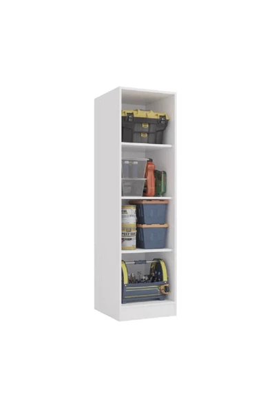 aden home senin evin senin dünyan Çok Amaçlı Dolap, Mutfak Dolabı, Banyo Dolabı, Kiler Erzak Dolabı, Beyaz MDF, MDLP26 - 5