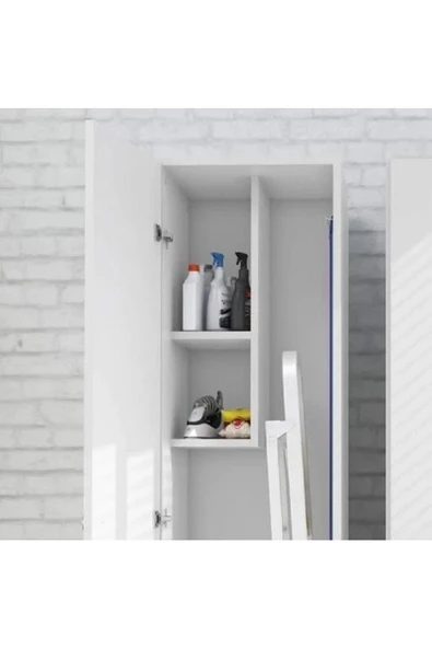 aden home senin evin senin dünyan Beyaz Banyo Dolabı, Kapaklı Banyo Dolabı, Çamaşır Makinesi Boy Dolabı, Banyo Rafı, Banyo Organizer - 2