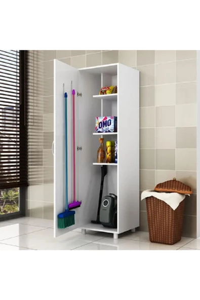 aden home senin evin senin dünyan Beyaz Banyo Dolabı, Banyo Düzenleyici Dolap, Çamaşır Makinesi Boy Dolabı, Çok Amaçlı Dolap