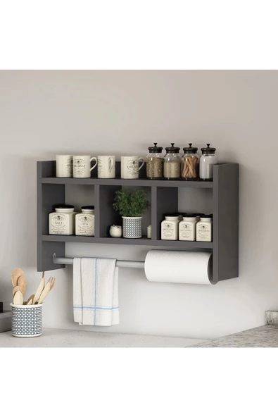 aden home senin evin senin dünyan Askılı Duvar Rafı, Baharatlık Rafı, Ahşap Baharatlık Standı, Mutfak Rafı, Banyo Rafı, Duvar Rafı - 5