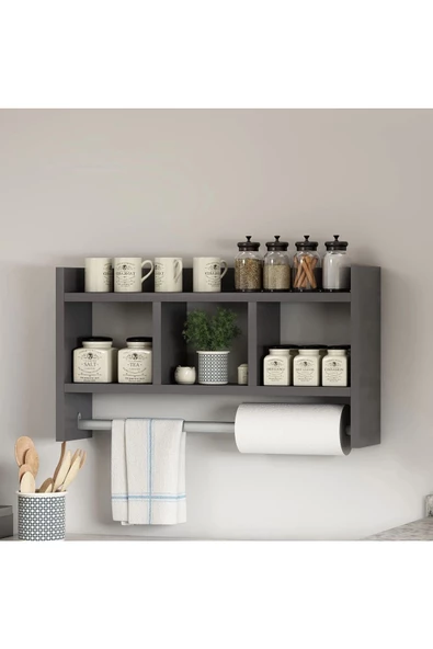 aden home senin evin senin dünyan Askılı Duvar Rafı, Baharatlık Rafı, Ahşap Baharatlık Standı, Mutfak Rafı, Banyo Rafı, Duvar Rafı - 4