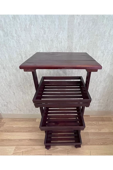 aden home senin evin senin dünyan Ahşap Sebzelik, Sebze Meyve Sepeti, Tekerlekli Sebzelik, Patates Soğanlık Sepeti, Piknik Masası - 6