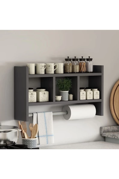 aden home senin evin senin dünyan Askılı Duvar Rafı, Baharatlık Rafı, Ahşap Baharatlık Standı, Mutfak Rafı, Banyo Rafı, Duvar Rafı - 8