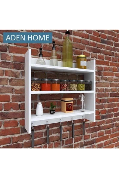 aden home senin evin senin dünyan Baharatlık Standı, Baharatlık Seti, Ahşap Baharatlık, Mutfak Rafı, Tezgah üstü raf, Duvar Rafı - 5