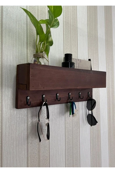 aden home senin evin senin dünyan Ahşap Anahtar Askısı, Duvara Monte Anahtarlık, Dekoratif Anahtar Askısı, Duvar Dekorasyon Raf - 3