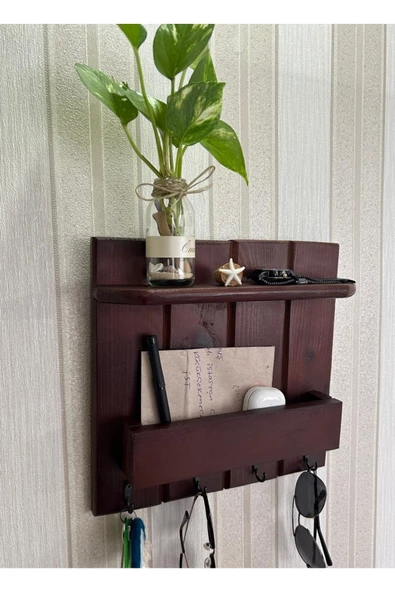 aden home senin evin senin dünyan Ahşap Anahtar Askısı, Duvara Monte Anahtarlık, Dekoratif Anahtar Askısı, Duvar Dekorasyon Raf - 7