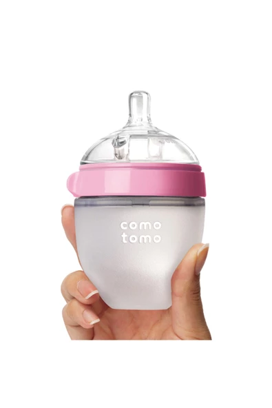 Comotomo Antikolik Silikon Biberon 150ml Pembe - Yavaş Akışlı (0-3 AY) Yenidoğan - 7