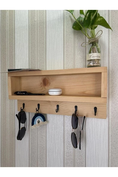 aden home senin evin senin dünyan Ahşap Anahtar Askısı, Duvara Monte Anahtarlık, Dekoratif Anahtar Askısı, Duvar Dekorasyon Raf - 3