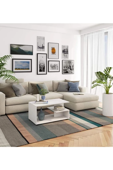 aden home senin evin senin dünyan Orta Sehpa, Akıllı Orta Sehpa, Koltuk Yanı Sehpa, Beyaz Sehpa, Mini Kitaplık, Gazetelik, Zigon Sehpa - 4